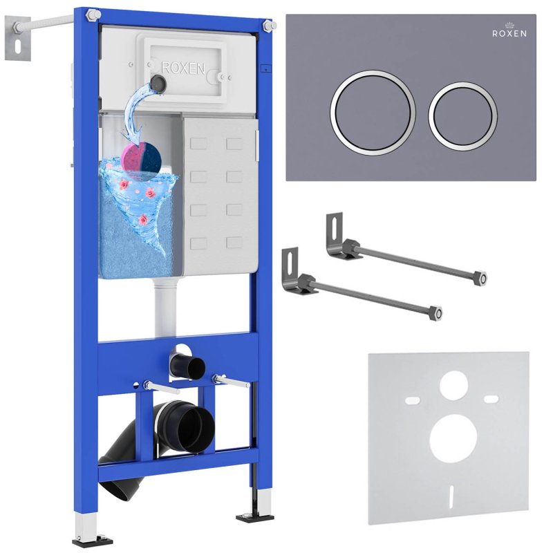 Инсталляция для подвесного унитаза 4 в 1 Roxen StounFix Dual Fresh 821002 с аромадозатором